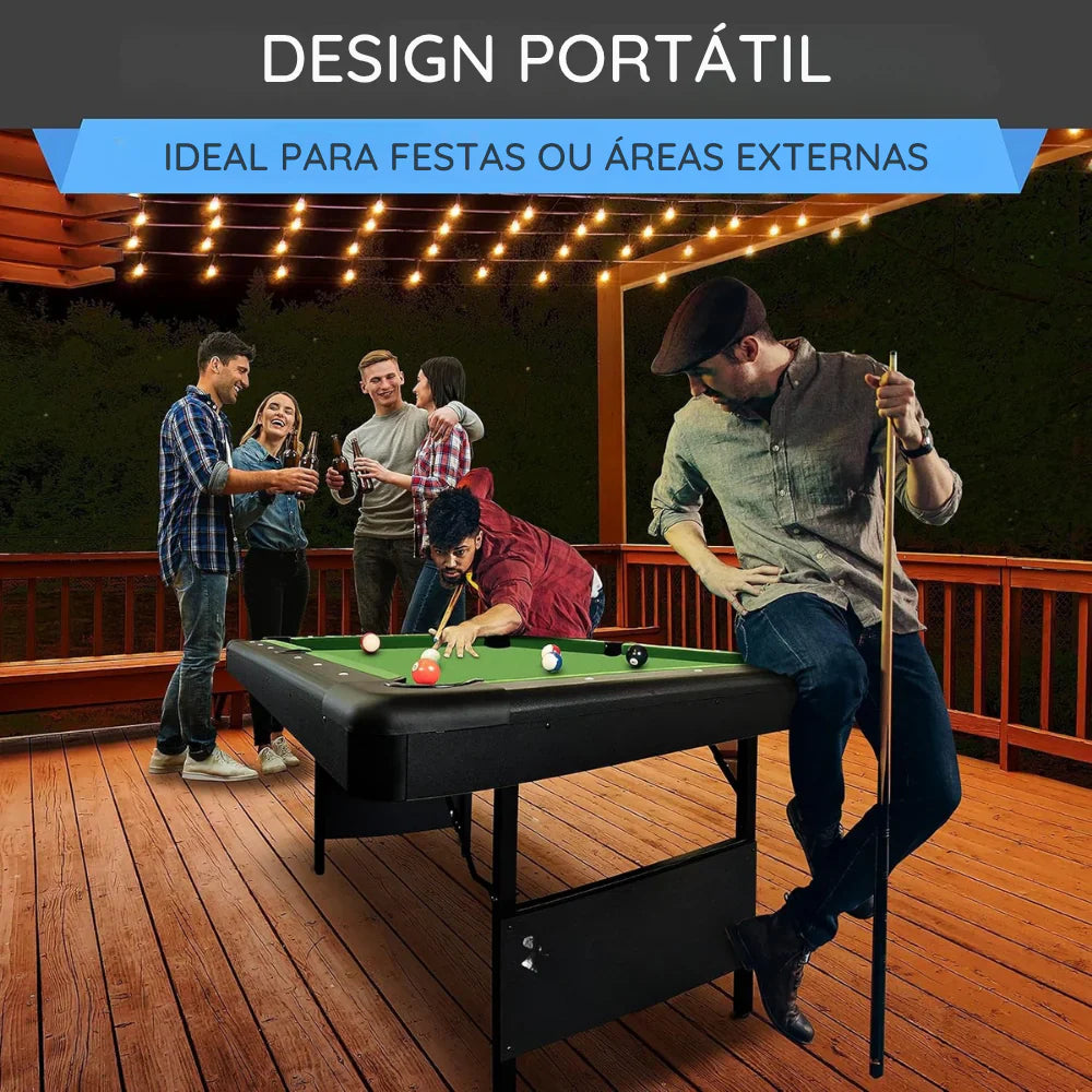Mesa de Bilhar Dobrável (Aguenta 100kg) + Brinde Exclusivo Hoje!