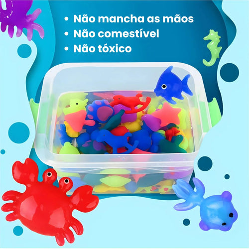 Brinquedo Kit Geleia Mágica Colorida Balde Grande Squishy Divertido