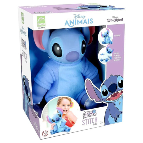 Boneco Stitch Pelúcia Original com Roupinha e Certidão de Nascimento Disney