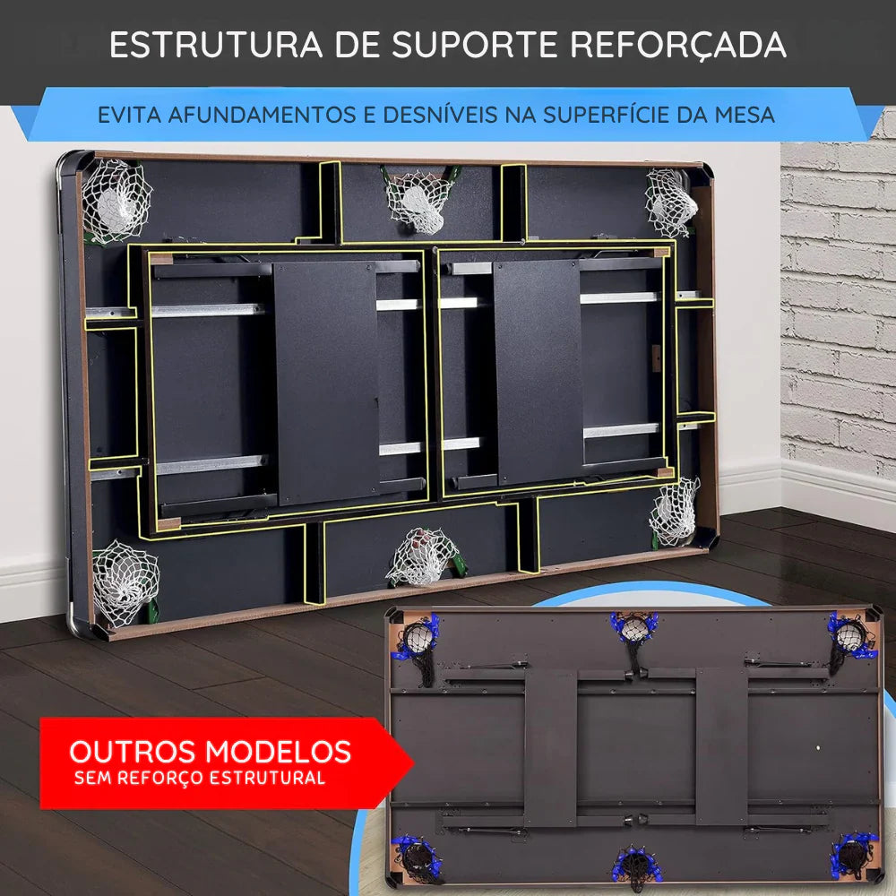 Mesa de Bilhar Dobrável (Aguenta 100kg) + Brinde Exclusivo Hoje!