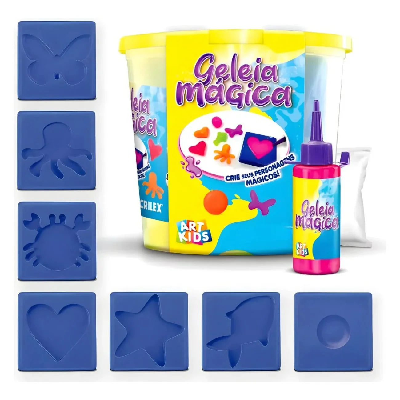 Brinquedo Kit Geleia Mágica Colorida Balde Grande Squishy Divertido