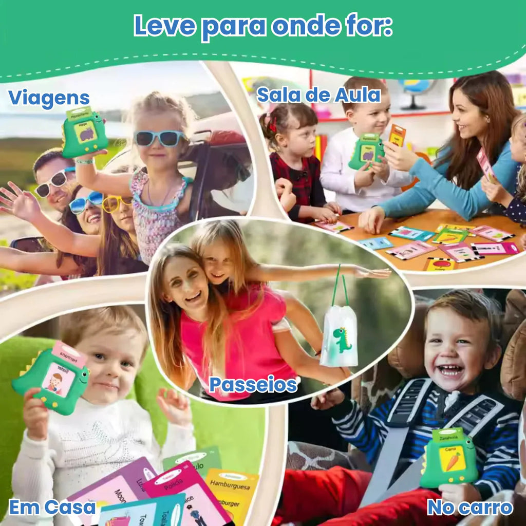 Brinquedo para Aprender Inglês: Leitor de Cartões Bilíngue com 224 Palavras