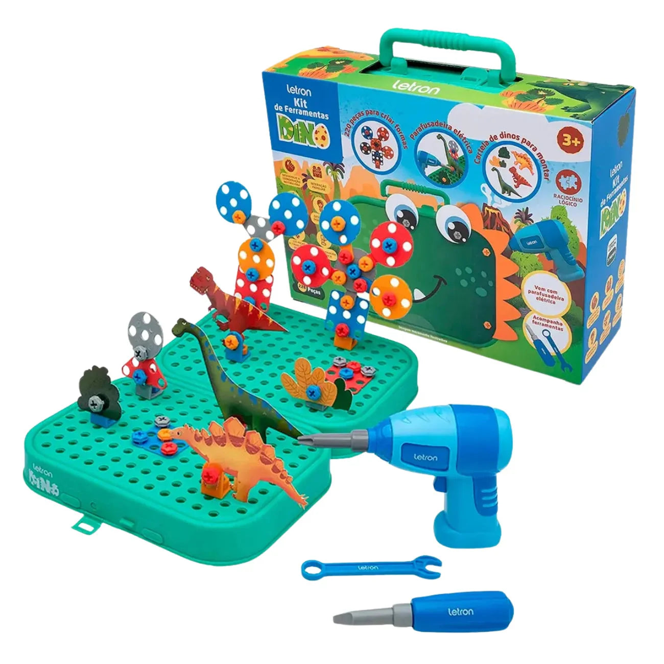 Kit Ferramentas Brinquedo Infantil com Parafusadeira e Maleta 228 Peças