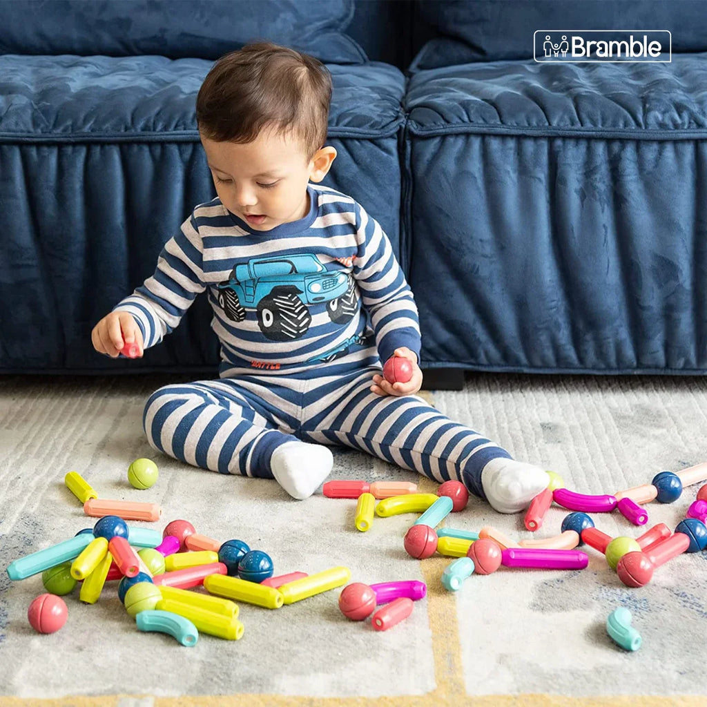 Brinquedo Blocos de Montar Magnéticos para Coordenação Motora e Raciocínio