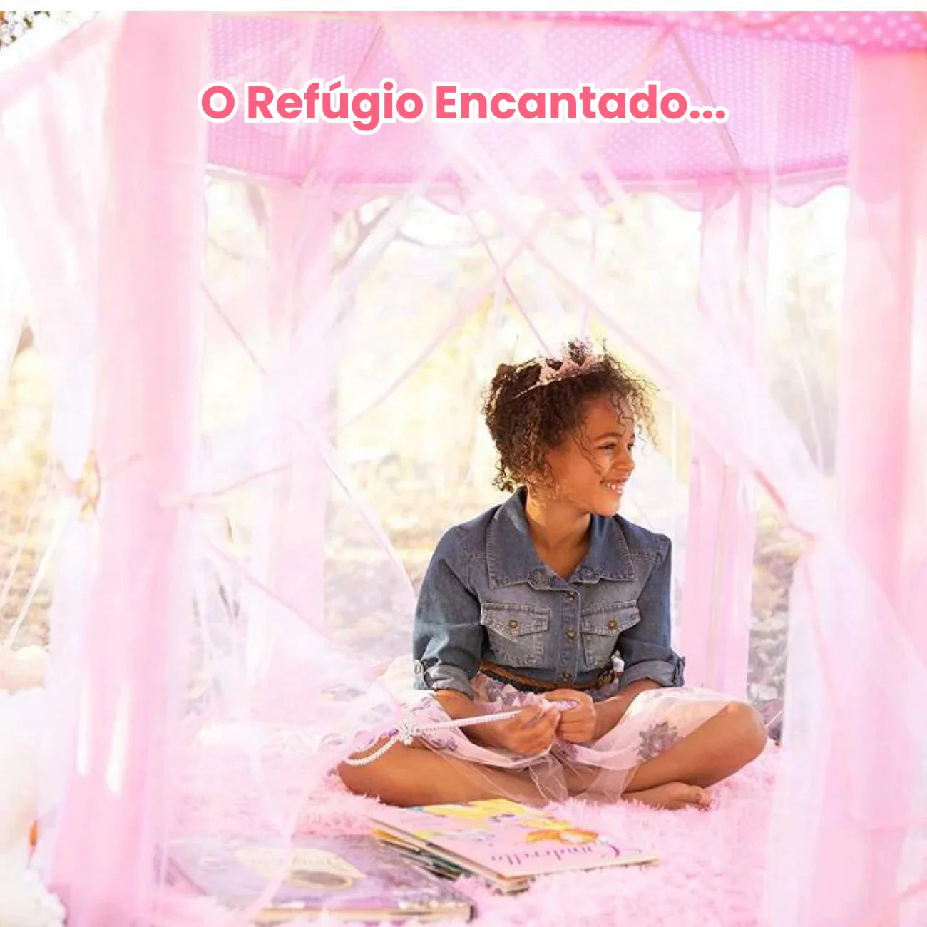 Tenda Mágica Infantil Cabana Iluminada com LED que Estimula Imaginação e Faz de Conta