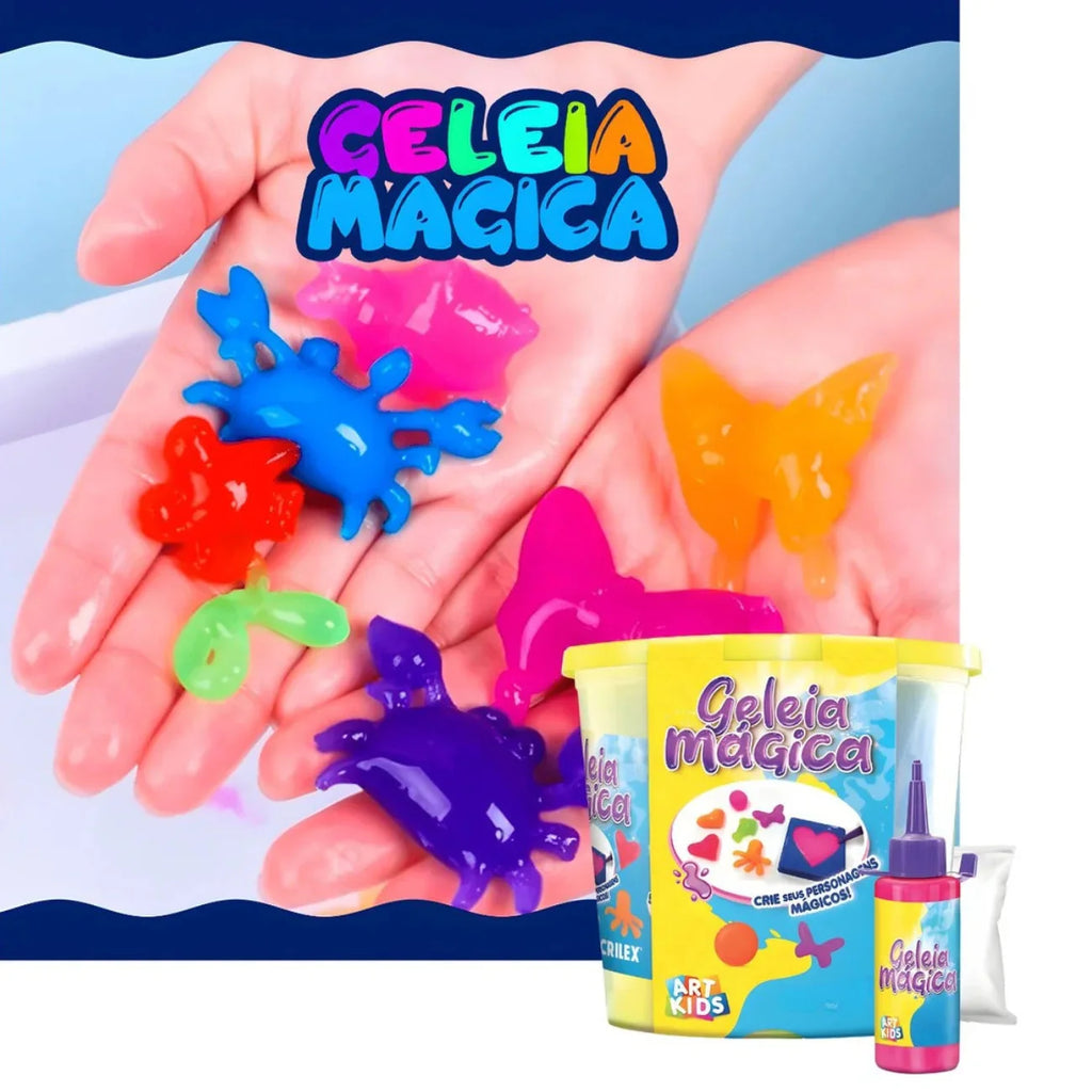 Brinquedo Kit Geleia Mágica Colorida Balde Grande Squishy Divertido