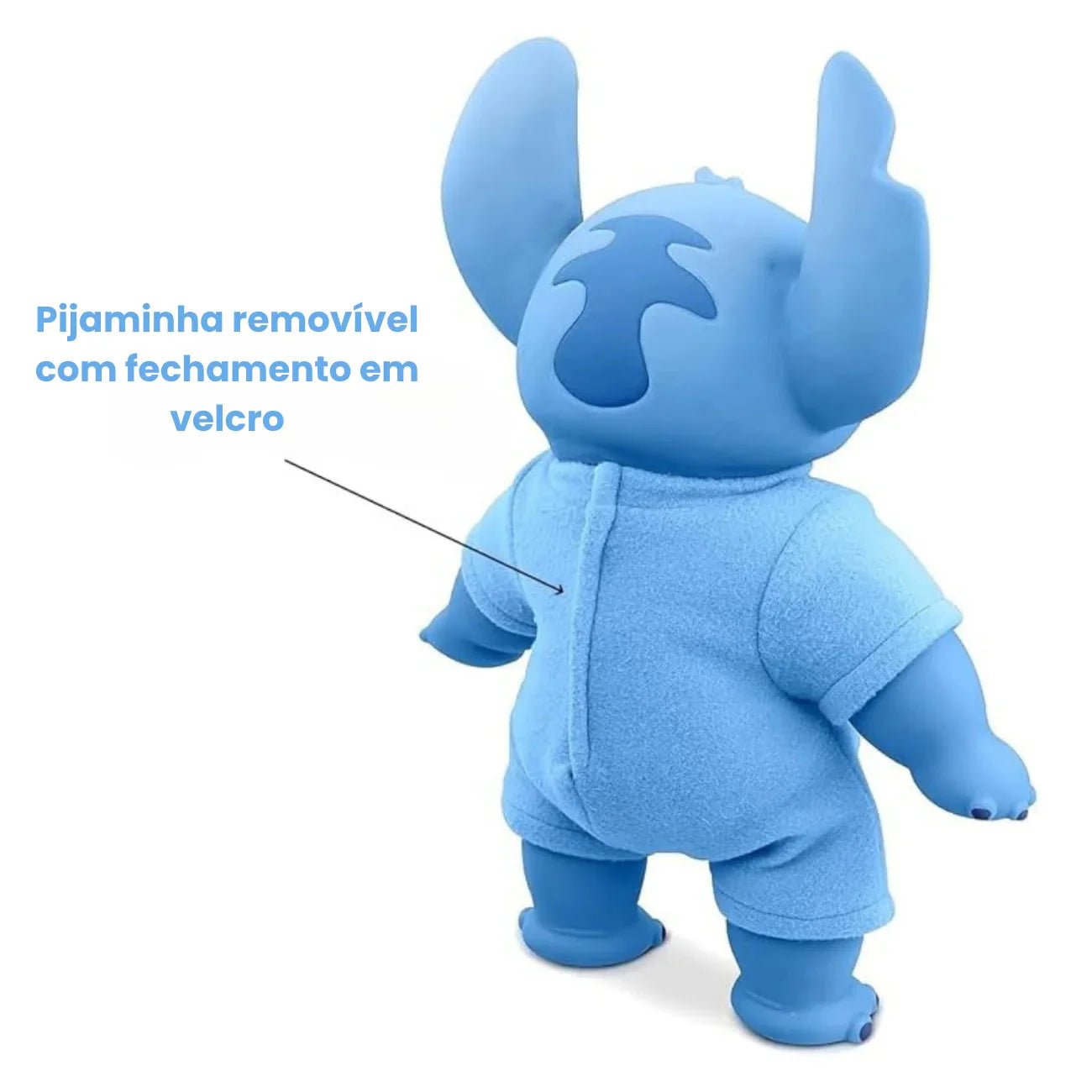 Boneco Stitch Pelúcia Original com Roupinha e Certidão de Nascimento Disney