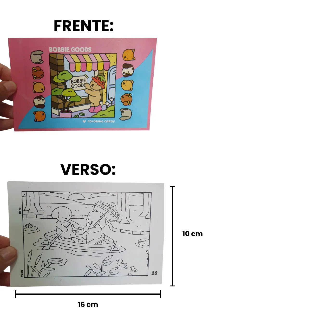 Cards Colecionáveis Bobbie Goods com Desenhos Surpresas Para Colorir