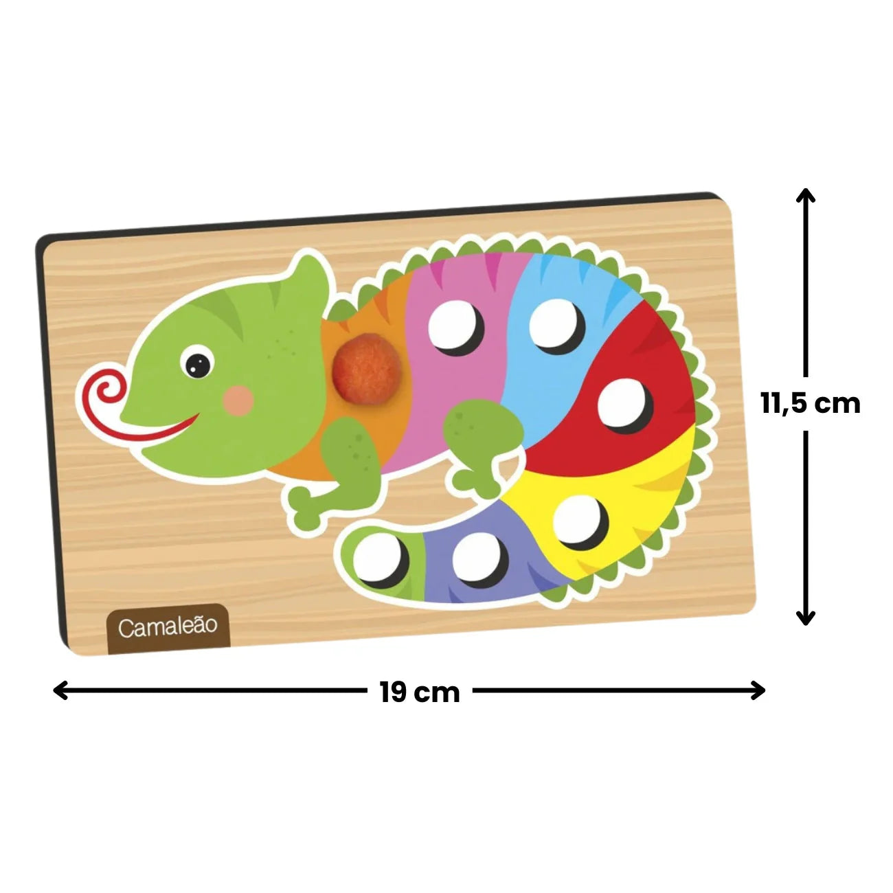 Brinquedo Pega Pompom de Madeira – Estímulo à Coordenação Motora e Cores 63 Peças