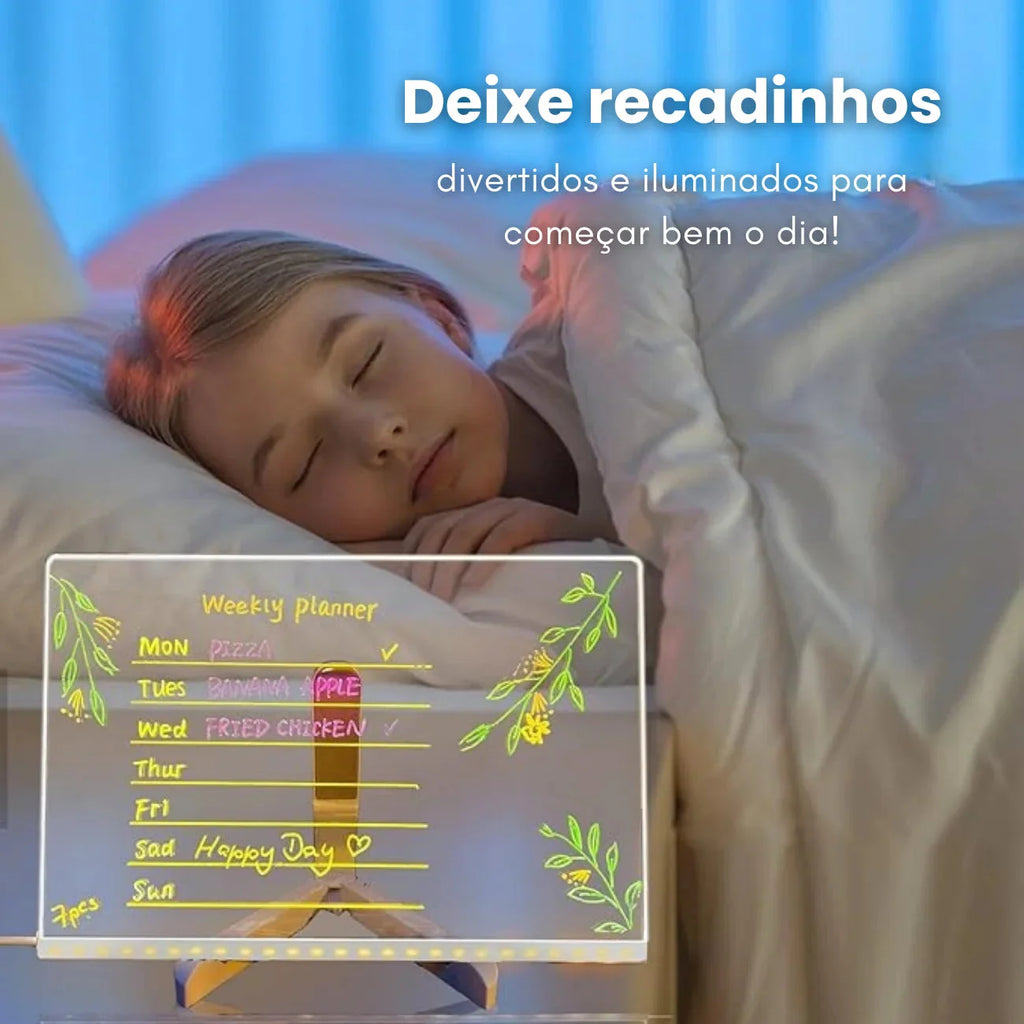 Quadro Mágico LED Infantil para Escrever e Desenhar LuzPad
