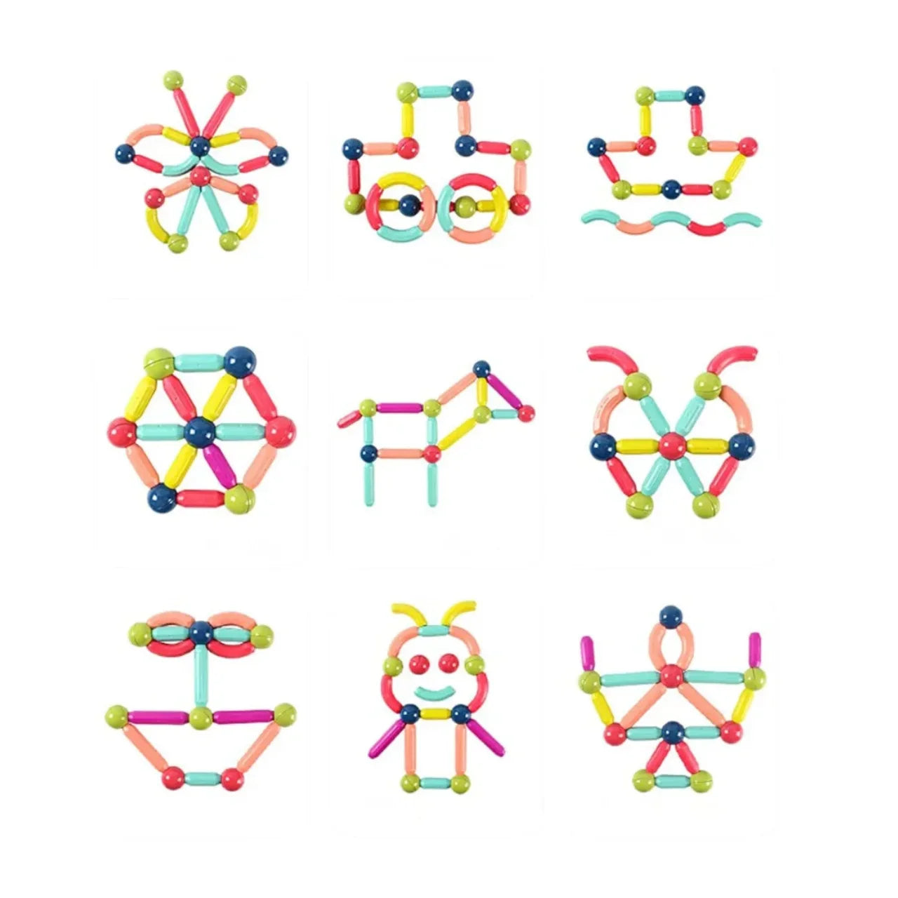 Brinquedo Blocos de Montar Magnéticos para Coordenação Motora e Raciocínio