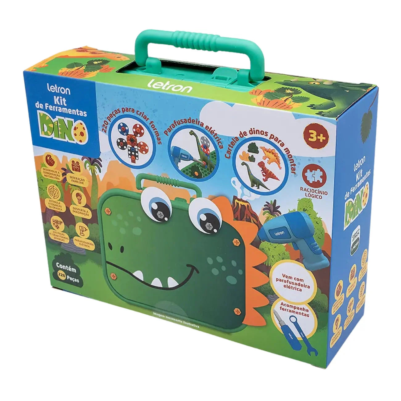 Kit Ferramentas Brinquedo Infantil com Parafusadeira e Maleta 228 Peças