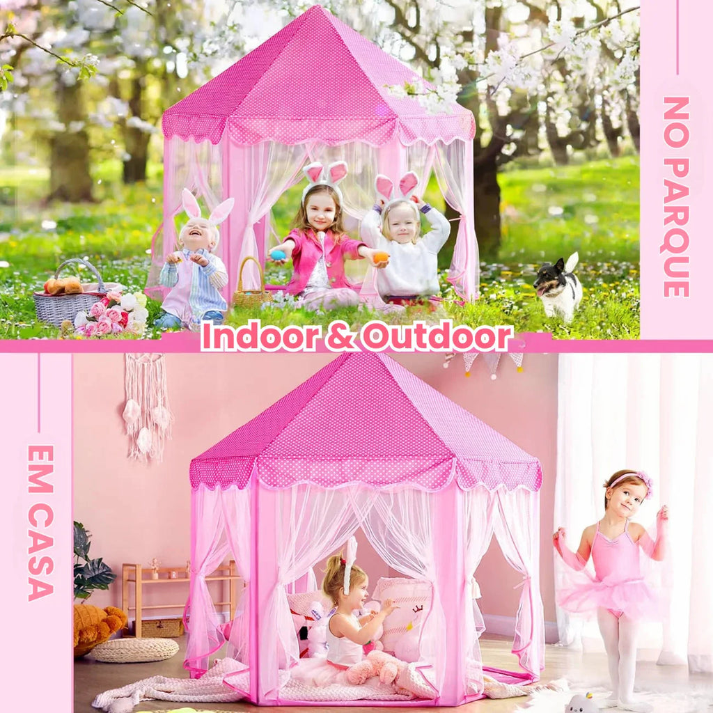 Tenda Mágica Infantil Cabana Iluminada com LED que Estimula Imaginação e Faz de Conta