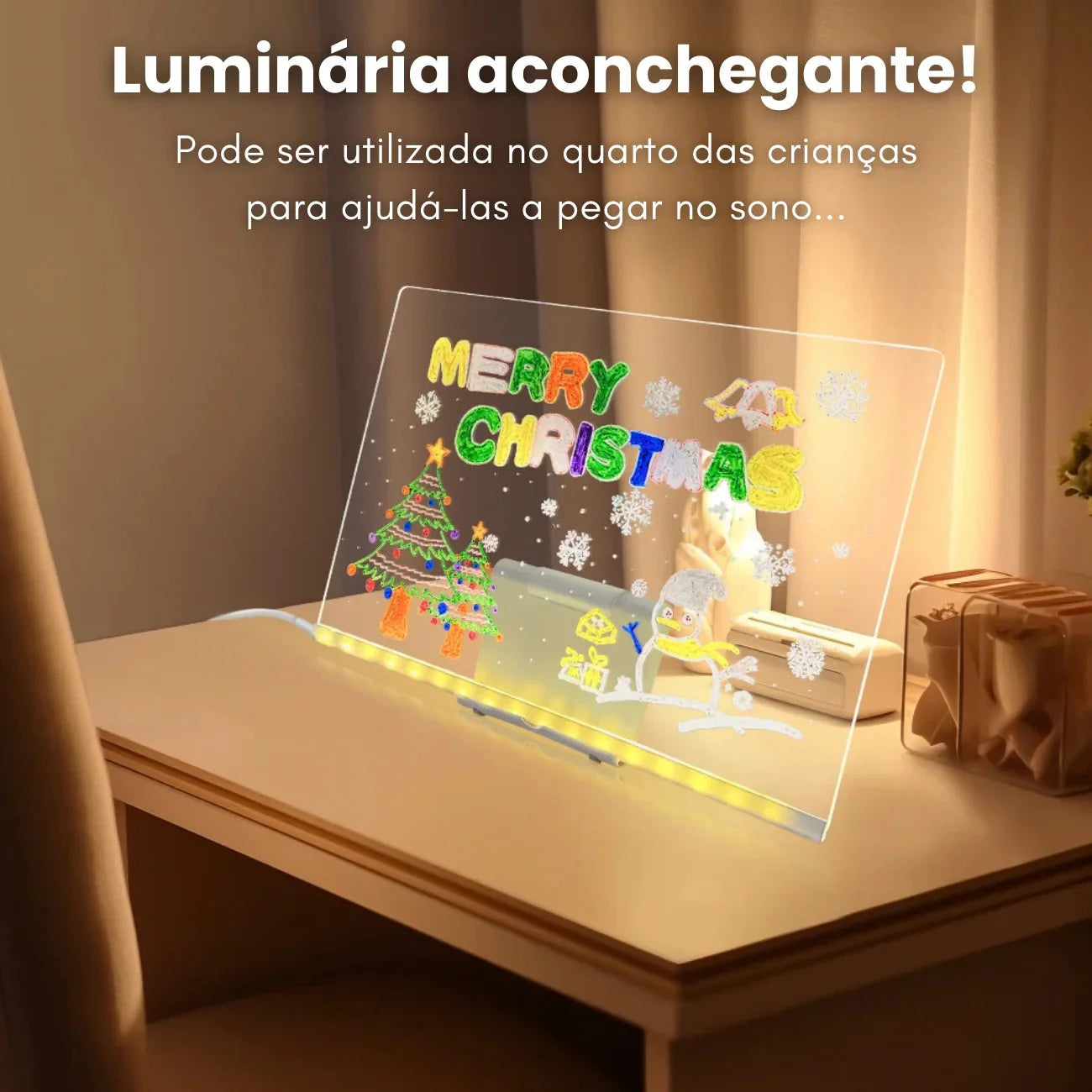 Quadro Mágico LED Infantil para Escrever e Desenhar LuzPad