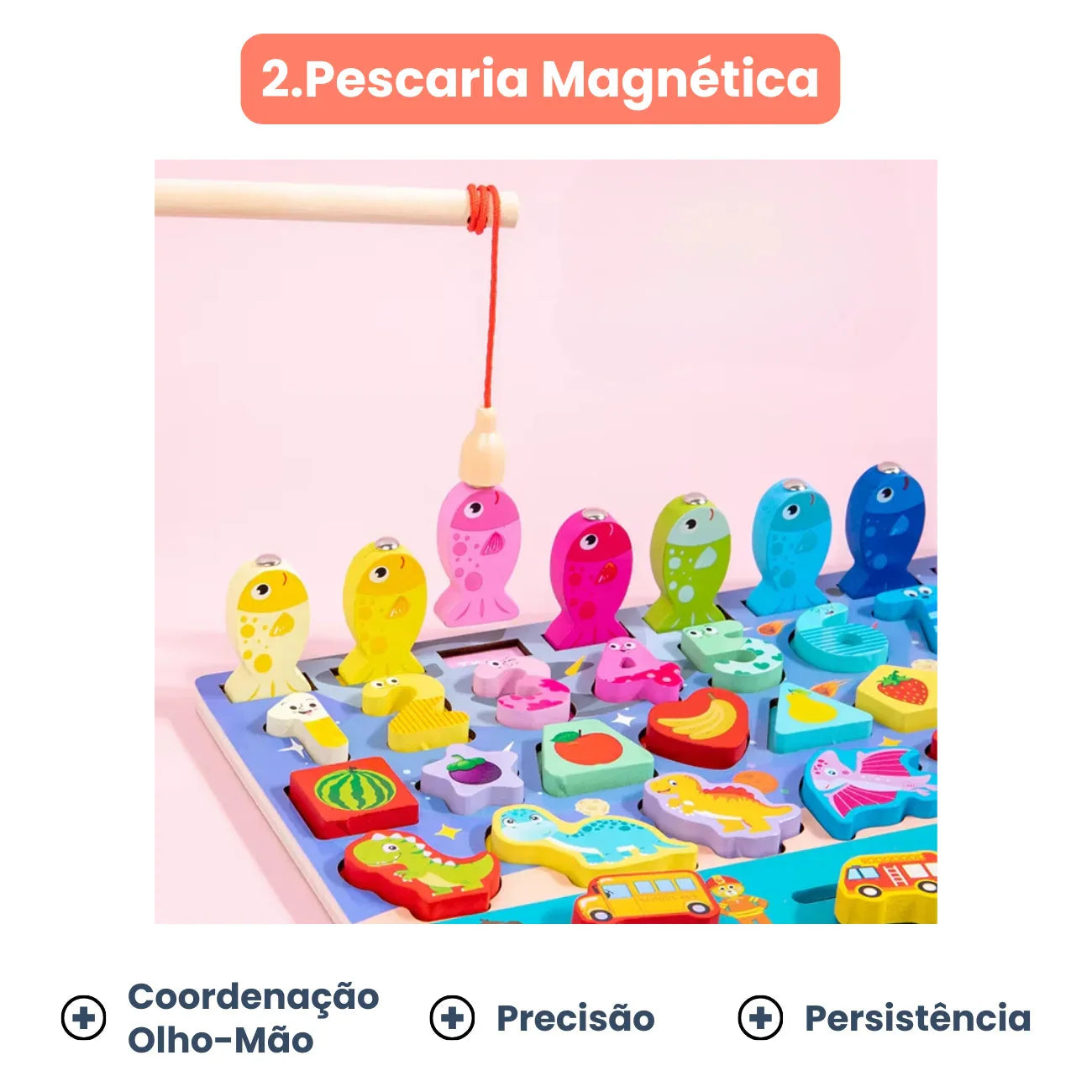 Tabuleiro Educativo Sensorial 7 em 1 Montessori para Desenvolvimento e Coordenação Motora