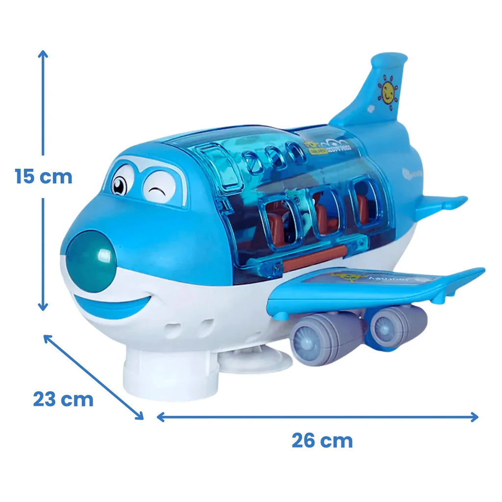 Avião de Brinquedo que Gira 360º Bate e Volta com Luzes e Som Realista