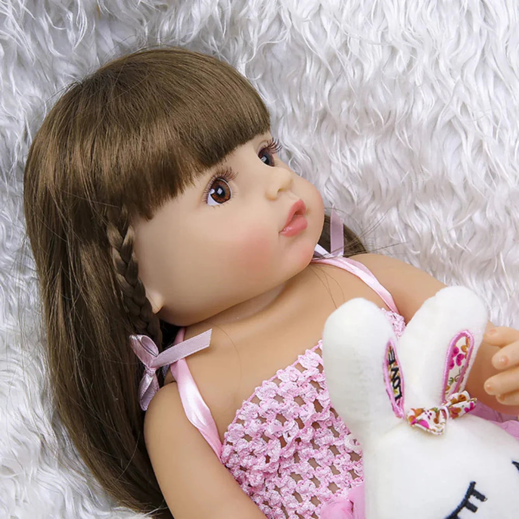 Boneca Bebê Reborn Realista 55cm com Acessórios Coelhinha