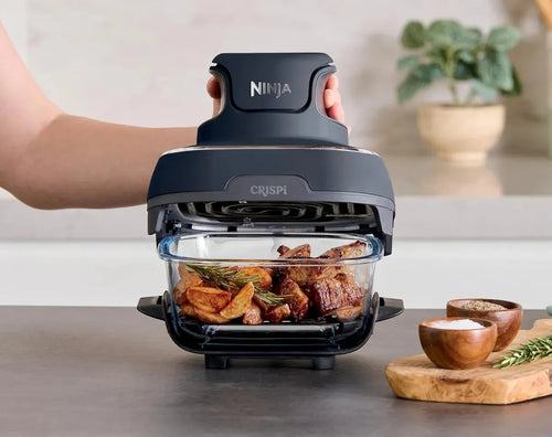 Air Fryer Portátil Ninja Crispi 4 em 1 1500w com 2 Potes de Vidro Cinza