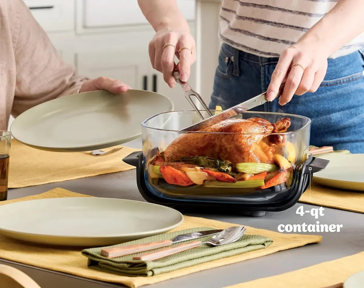 Air Fryer Portátil Ninja Crispi 4 em 1 1500w com 2 Potes de Vidro Cinza