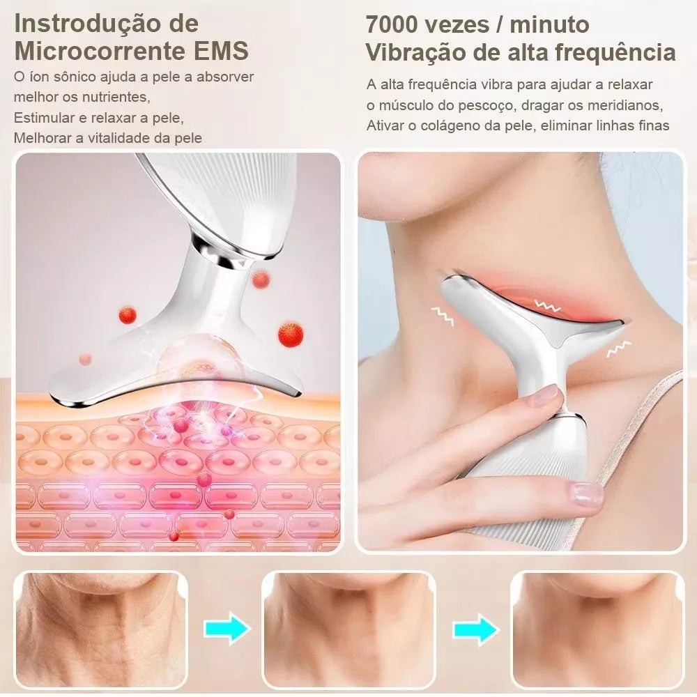 LIFT SKIN - Massageador Facial para rosto e pescoço Efeito Lifting Anti-Rugas