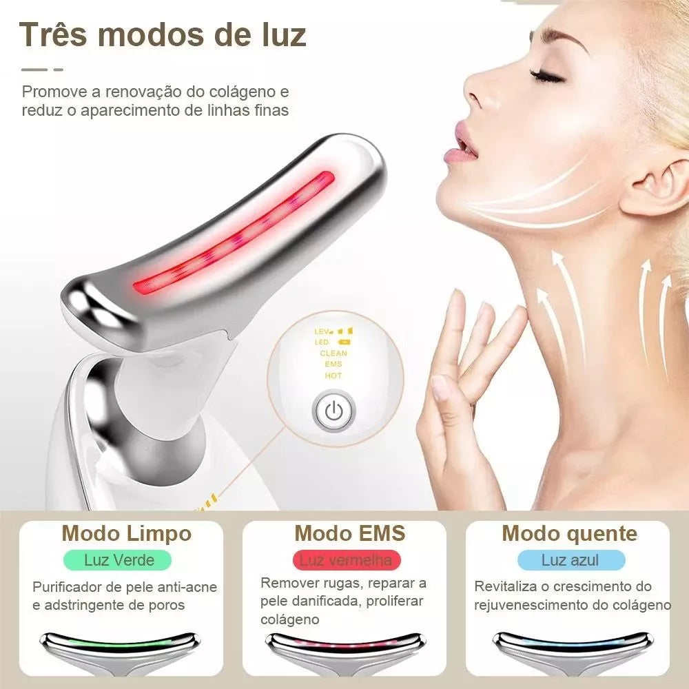 LIFT SKIN - Massageador Facial para rosto e pescoço Efeito Lifting Anti-Rugas