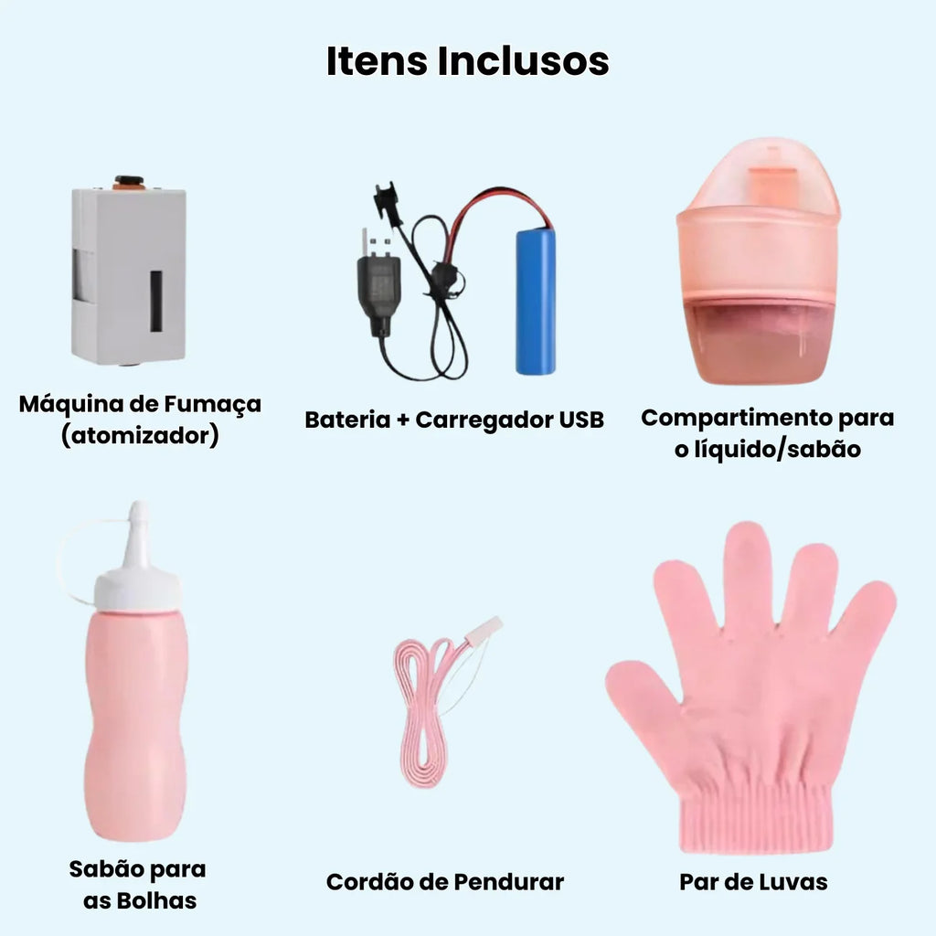 Varinha Mágica que Faz Bolhas com Fumaça Divertida