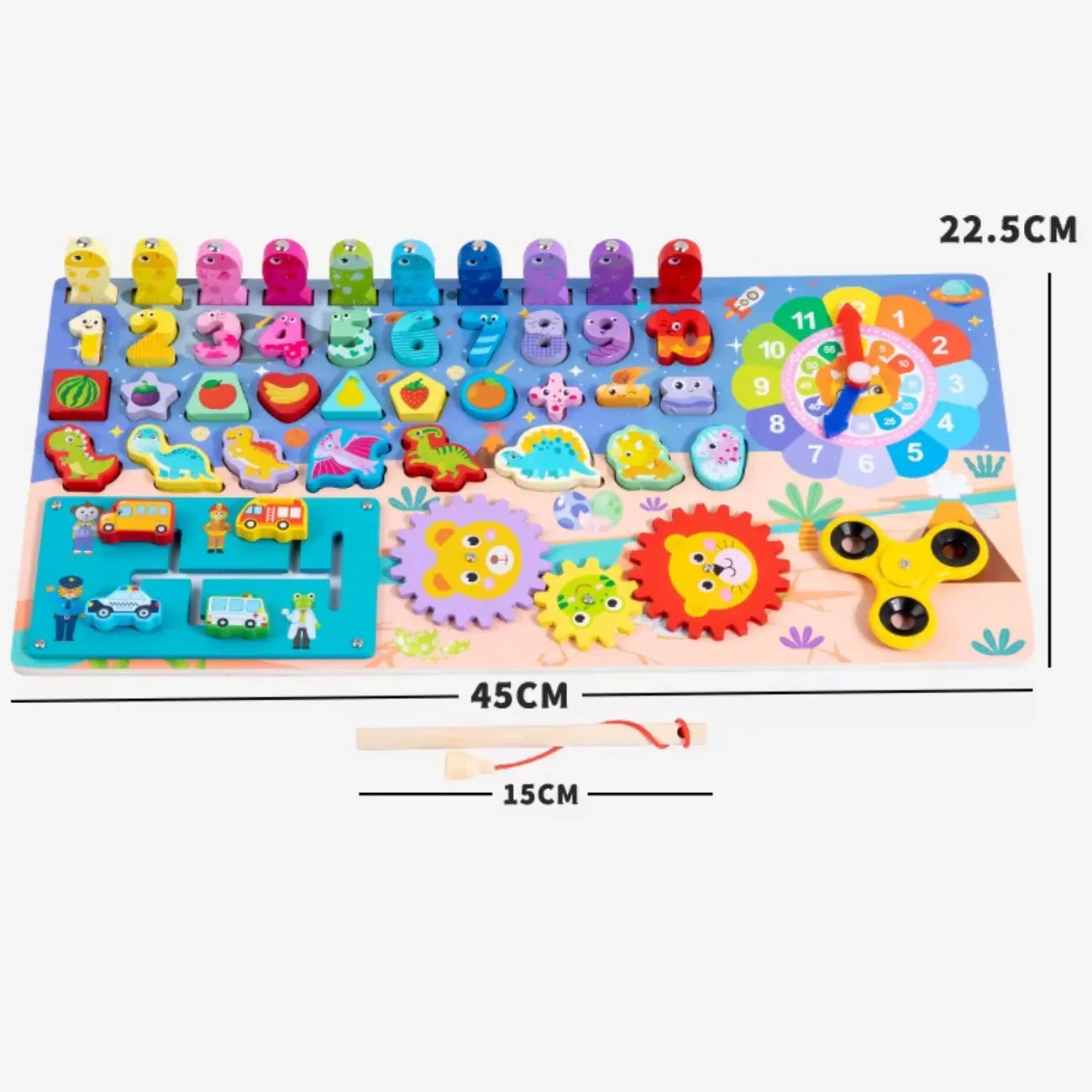 Tabuleiro Educativo Sensorial 7 em 1 Montessori para Desenvolvimento e Coordenação Motora