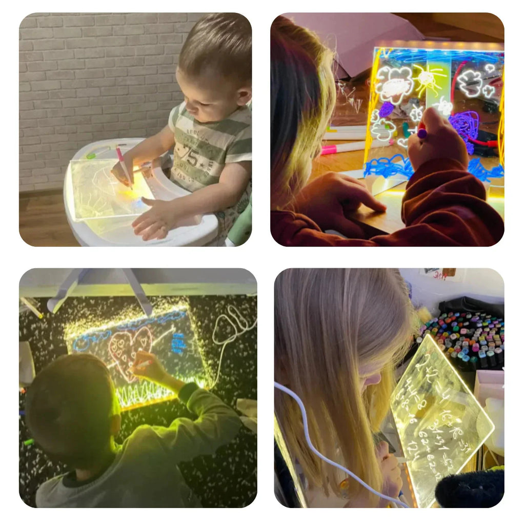 Quadro Mágico LED Infantil para Escrever e Desenhar LuzPad