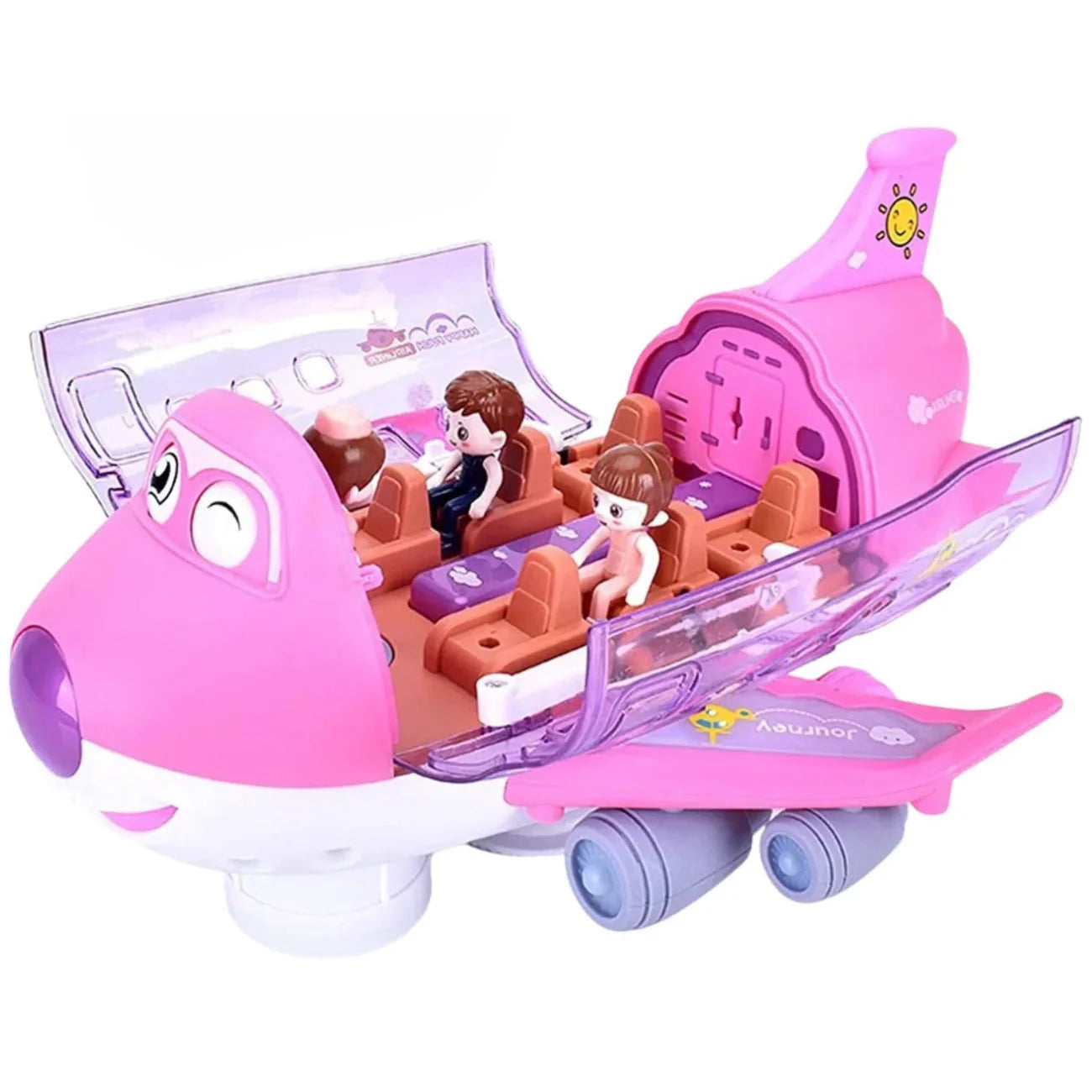 Avião de Brinquedo que Gira 360º Bate e Volta com Luzes e Som Realista